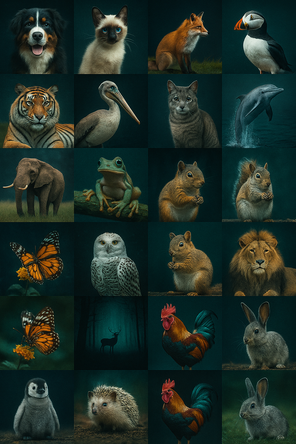 Grid of images for a computer-vision classifier